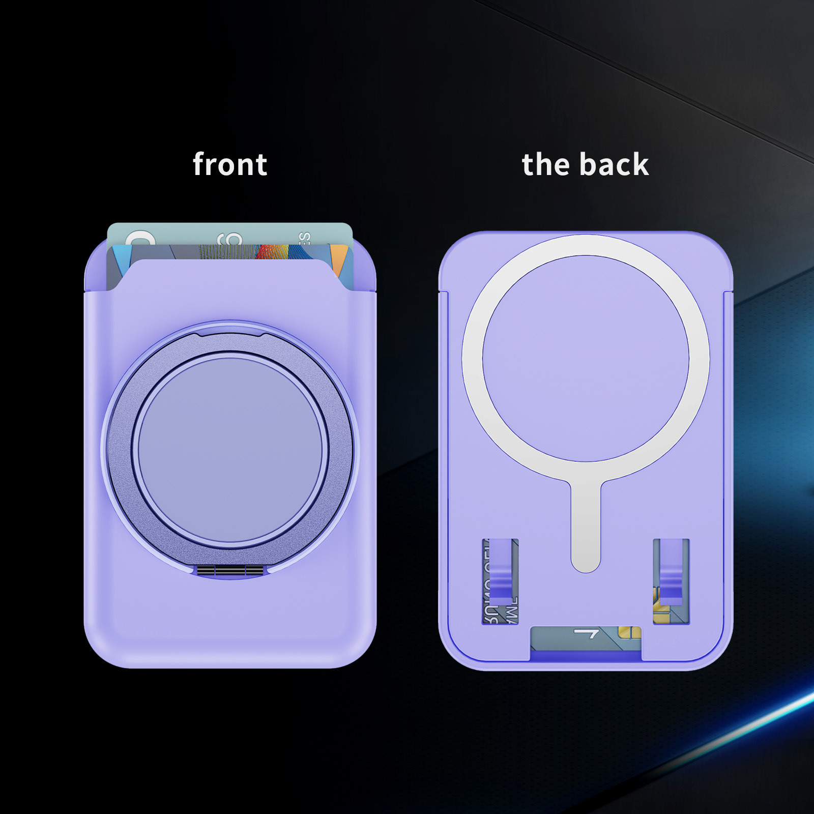 Suitable for magnetic ring phone case card holder, 360 degree rotating phone stand card holder, skin sensitive transparent