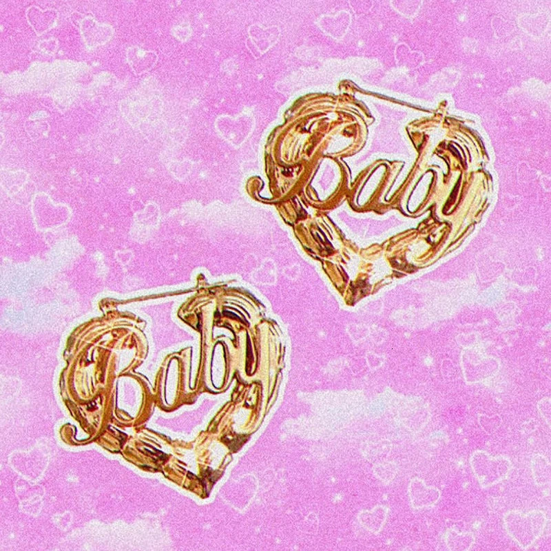 Y2K Jewelry Heart BABY Letter Earrings for Women Egirl Aesthetic Punk Vintage INS Earrings 2000s Fashion Vintage Friends Gifts 251230