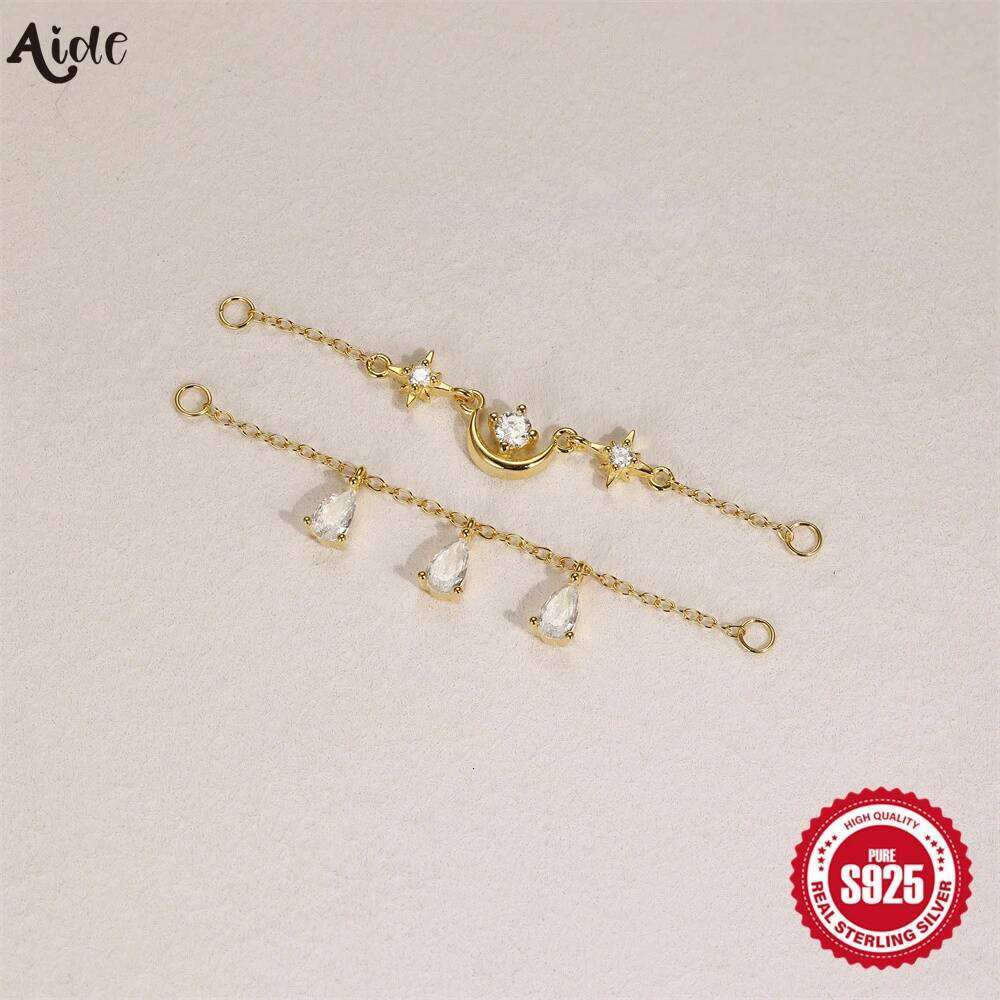 AIDE 925 Sterling Silver Long Tassel Chain Piercing Earrings Women Charms Fit For Studs Hoops DIY Fine Jewelry