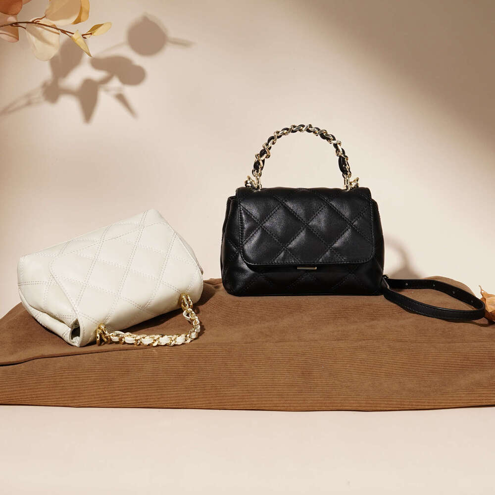 toteBag Shoulder ROSE NOIRE Napa Top Layer Cowhide Quilted Embroidery for Women New Versatile Genuine Leather Handbag Crossbody Shoulder Bag