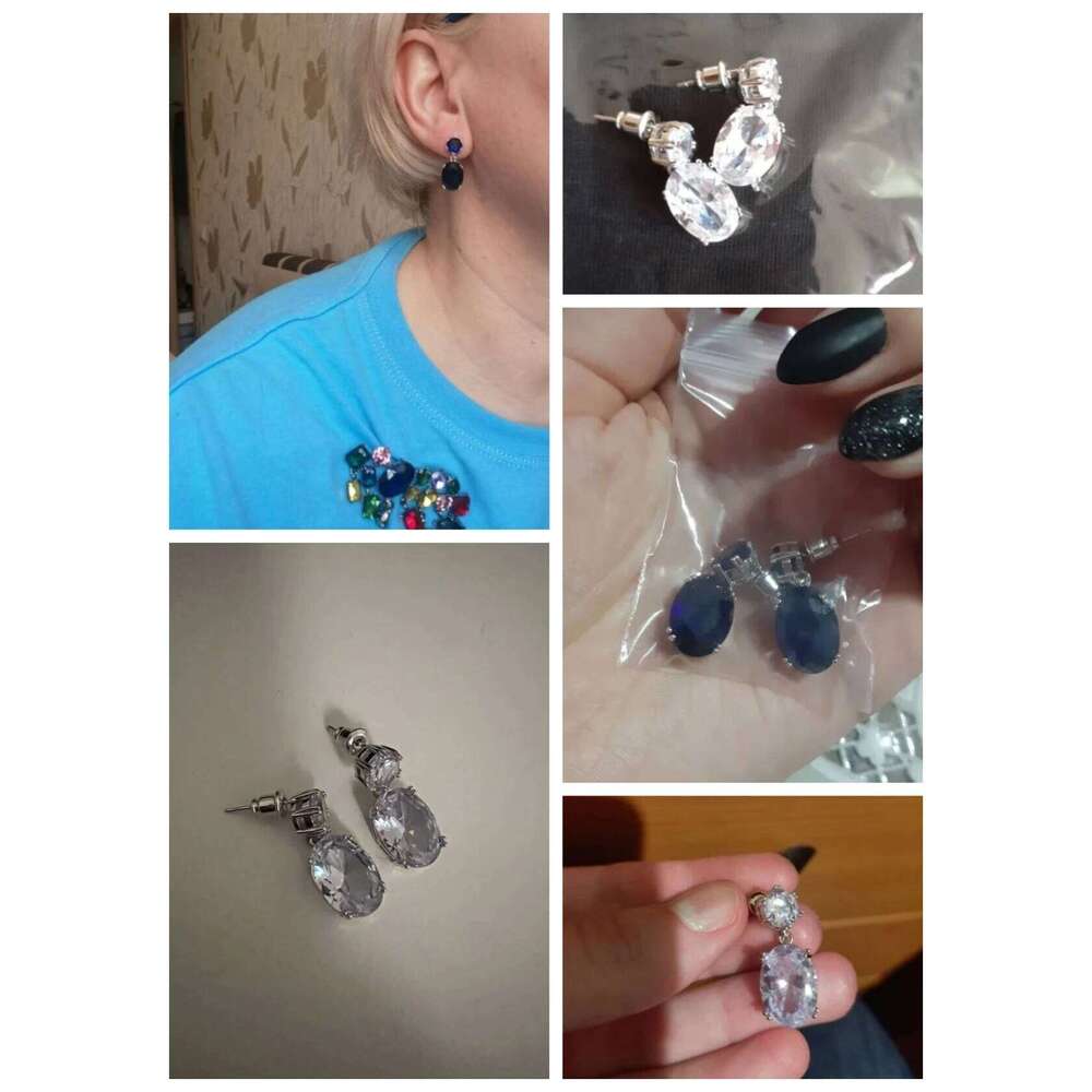 Huitan Simple Stylish Big Oval CZ Women Drop Earrings Elegant Female Accessories Brilliant Cubic Zirconia Earring Trendy Jewelry