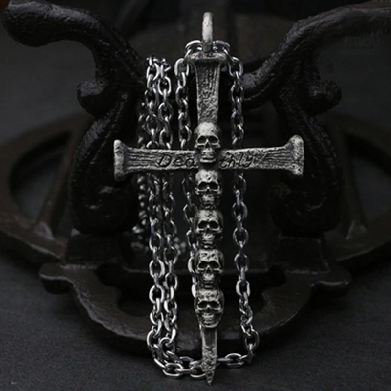 Vintage Punk Skull Necklace for Men Women 316L Stainless Steel Necklaces Mens chain Fashion Male Kiss Jewelry OSDZ201 251230