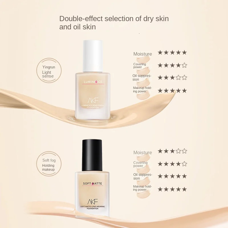 AKF Foundation High Coverage Makeup Base High Quality Professional Makeup Korean Cosmetics Concealer Product Primer 35g 251230
