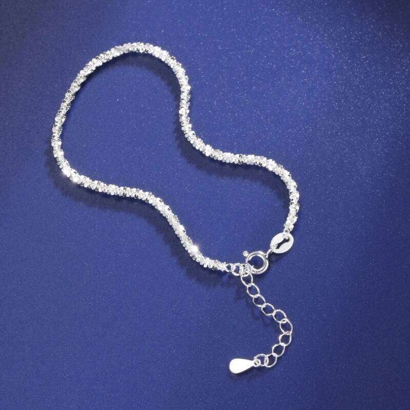 Aide 925 Sterling Silver Sparkling Bling Tiny Chain Bracelet For Women High Quality Elegant Jewelry Wedding Party Gift