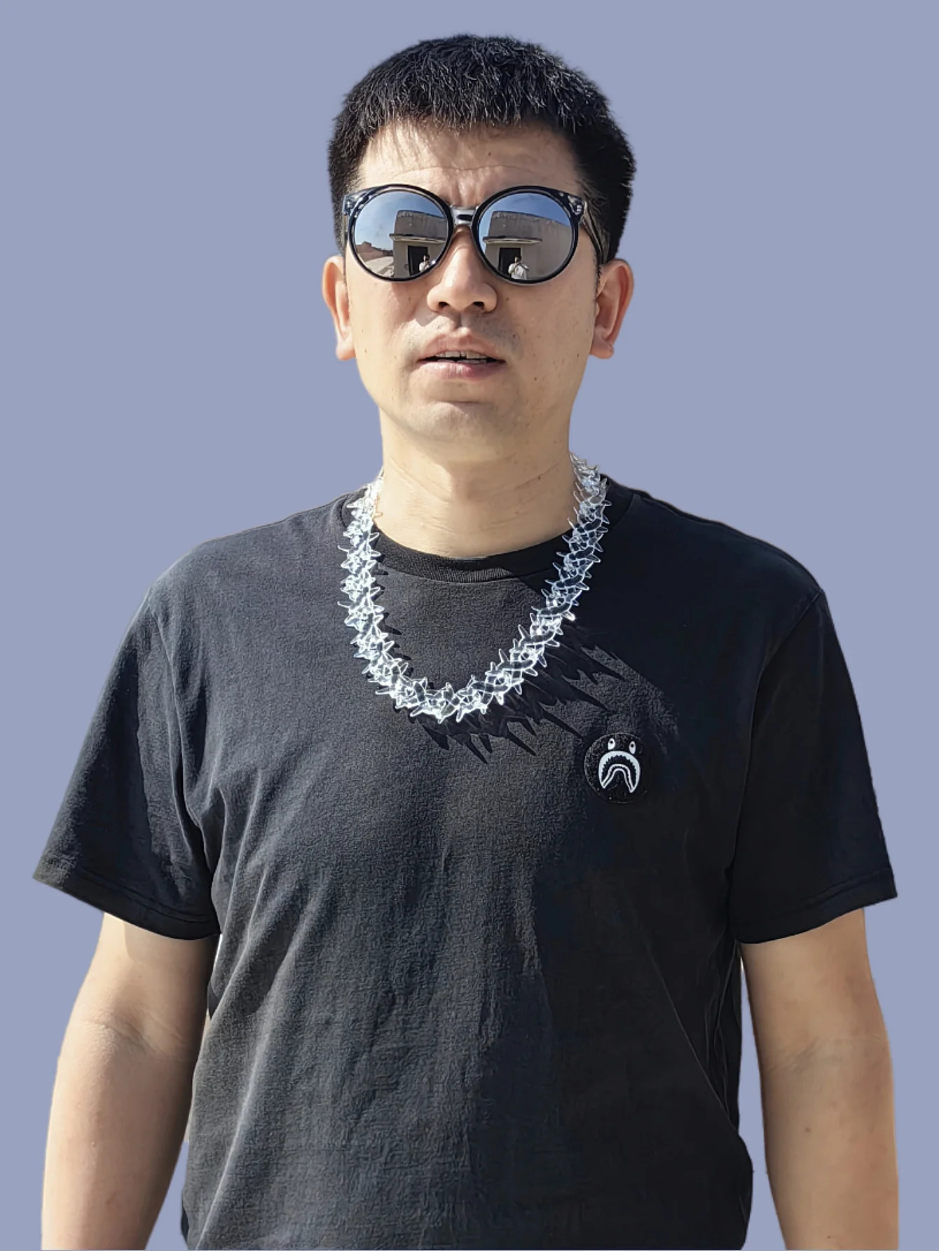 FishSheep Transparent Acrylic Spike Rivets Infinity Necklace for Man Punk Clear Thorns Necklace Mens Jewelry 251230