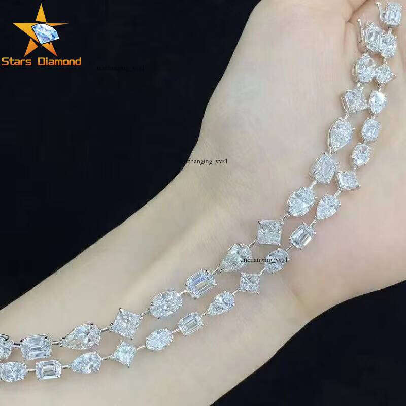 Wholesale Custom Fashion Luxury Genuine 18k White Gold Plated VVS CVD Lab Grown VVS Moissanite Jewelry Bracelet - view 6