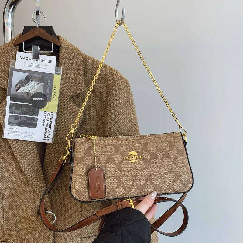 Women's Handbag 2026 New Classic French Retro Printed Luxury Versatile Chain Single Shoulder Crossbody Bag Trendy