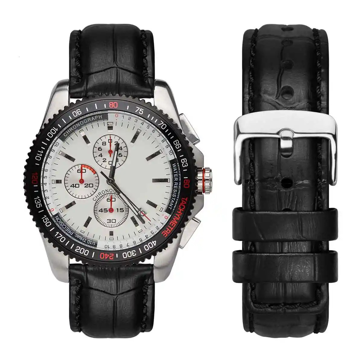 WOCCI Alligator Grain Leather Watch Strap 18mm 20mm 22mm 24mm Quick Release Classic Embossed Bracelet Replacement for Men251231