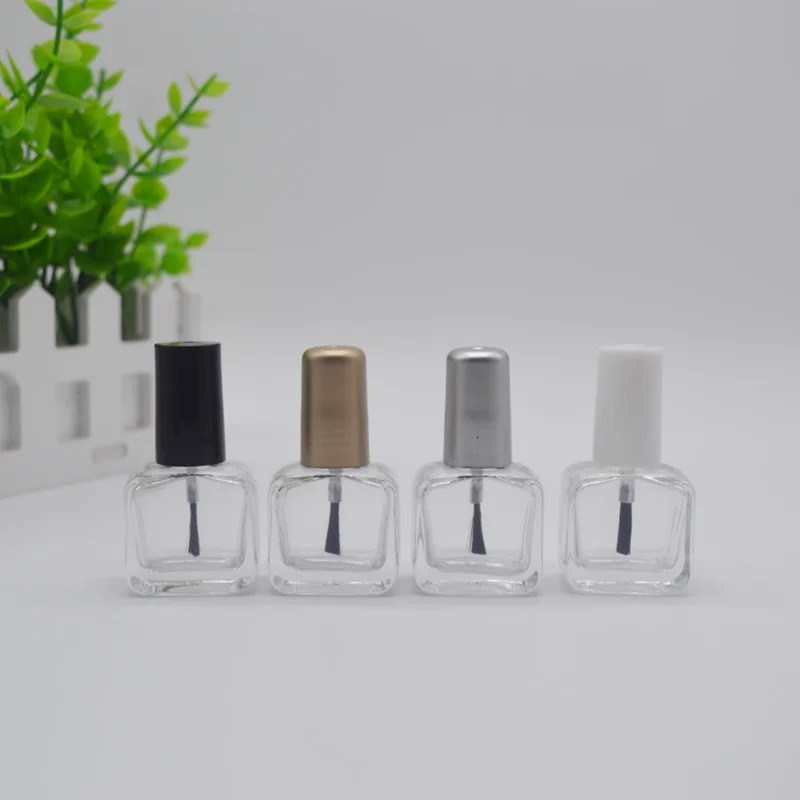 5ml/10ml Empty Glass Nail Gel Bottles Nail Polish Bottles With Brush Lid Clear Bottles Mix Paint Bottle Container 251230