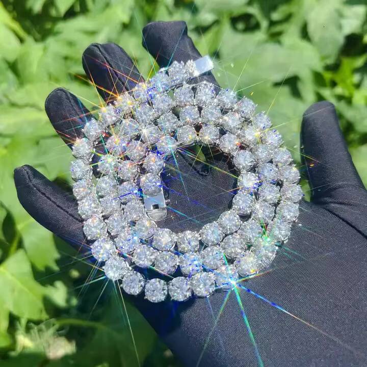 6mm Custom Necklace Fashion Hip Hop Jewelry Sterling Silver 925 Necklace With Vvs Moissanite Tennis Chain