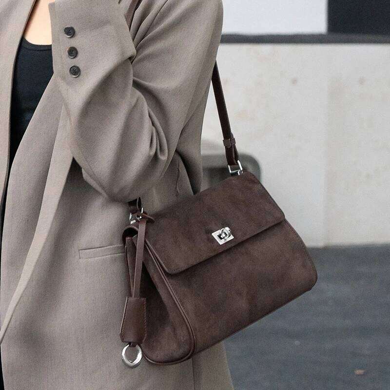 Autumn Winter Women S Suede Top Grain Leather Crossbody Handbag Luxury Shoulder Vintage Messenger Bag JINXIANGGUO TOTE