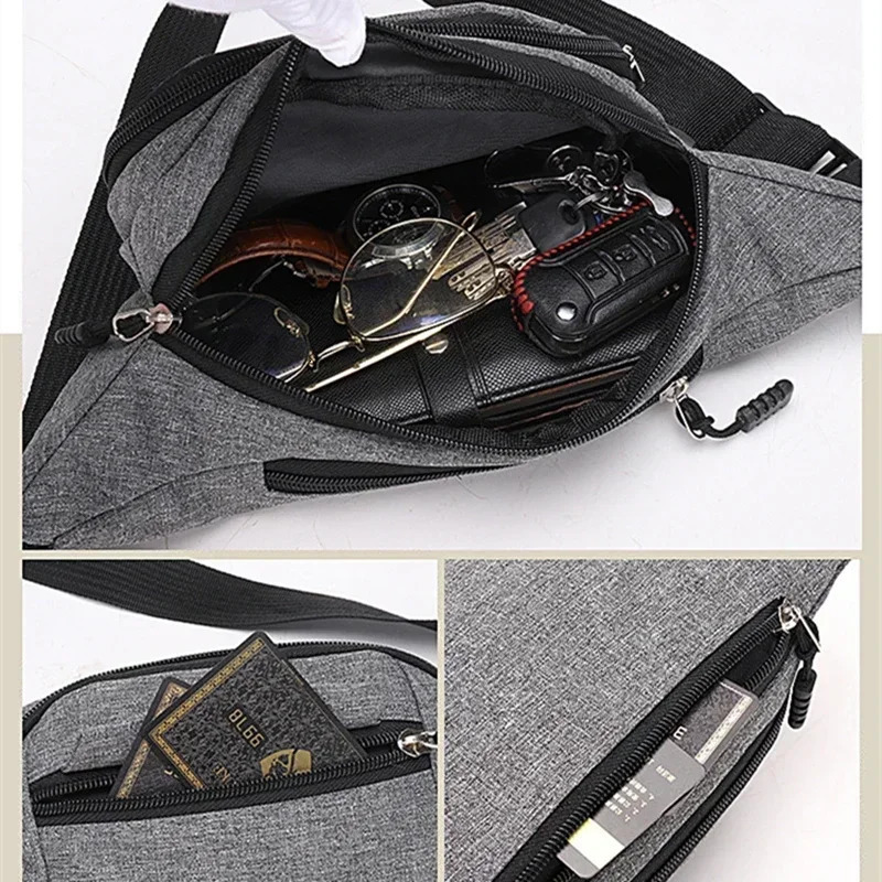 Mens Breast Package Waterproof Outdoor Sports Bag Canvas Pouch Korean-style Waist Fanny Crossbody Male Banana 251231