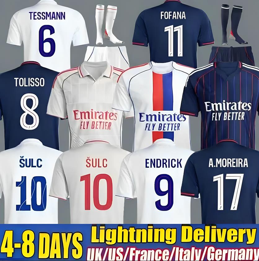 25 26 Maillot Lyon Soccer Jerseys 75-Year 2025 2026 Olympique Lyonnais Football Jersey OL 3rd Fourth Shirts CHERKI Mikautadze Men Football Shirt Kids Kits