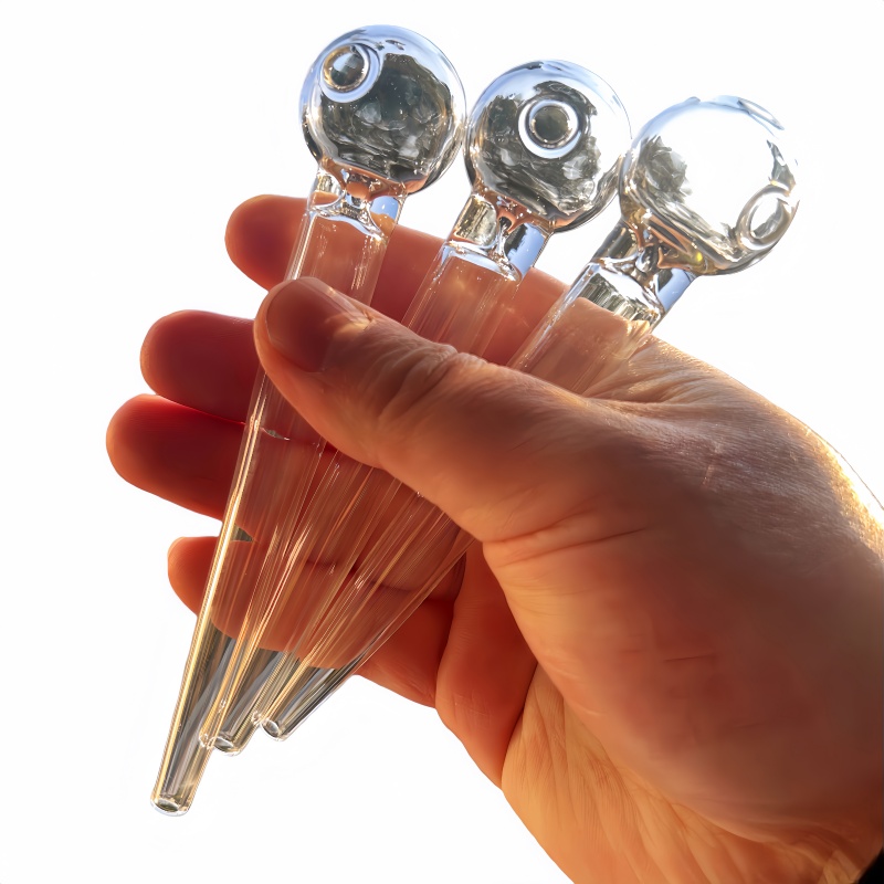 Glass Oil Burner Pipe Clear Tube Thick smoking Hand Tobacco cigarette pipe