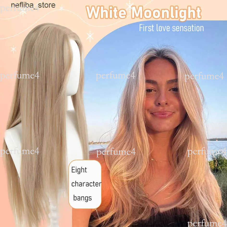 Synthetic wig linen straight with bangs long curly hair ponytail dirty braids Halloween Christmas gifts. Q250701