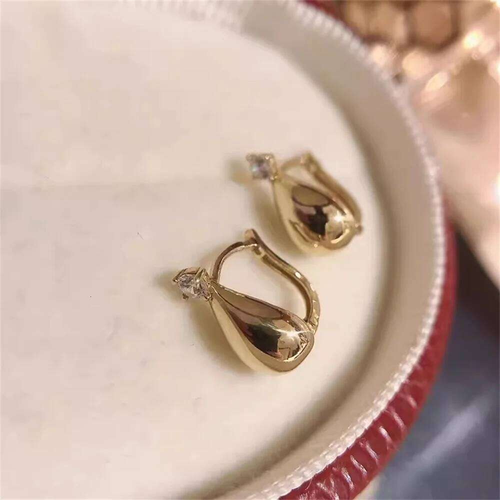 AIDE Luxury Water Drop Stud 925 Sterling Silver Cute Small Elegant Golden Earrings For Women Girls Student Fine Jewelry