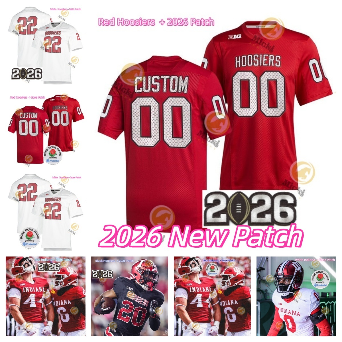Fernando Mendoza 2026 football Jersey 24 Roman Hemby 99 James Carpenter 19 Holden Staes Marcus Burris Jr. Jamier Johnson Custom Jerseys