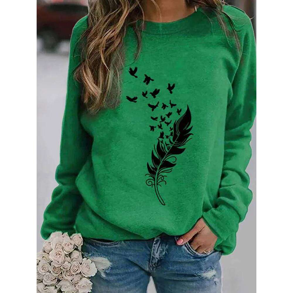 Women S-3XL Fashion Winter Womens Casual Long Sleeve Tops Ladies Print Sweatshirt high quality materials