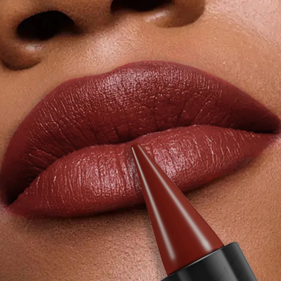 1pc nude brown lip liner pen lipstick matte smooth waterproof lipliner pencil long lasting non-stick cup lip tint makeup cosmeti 251230