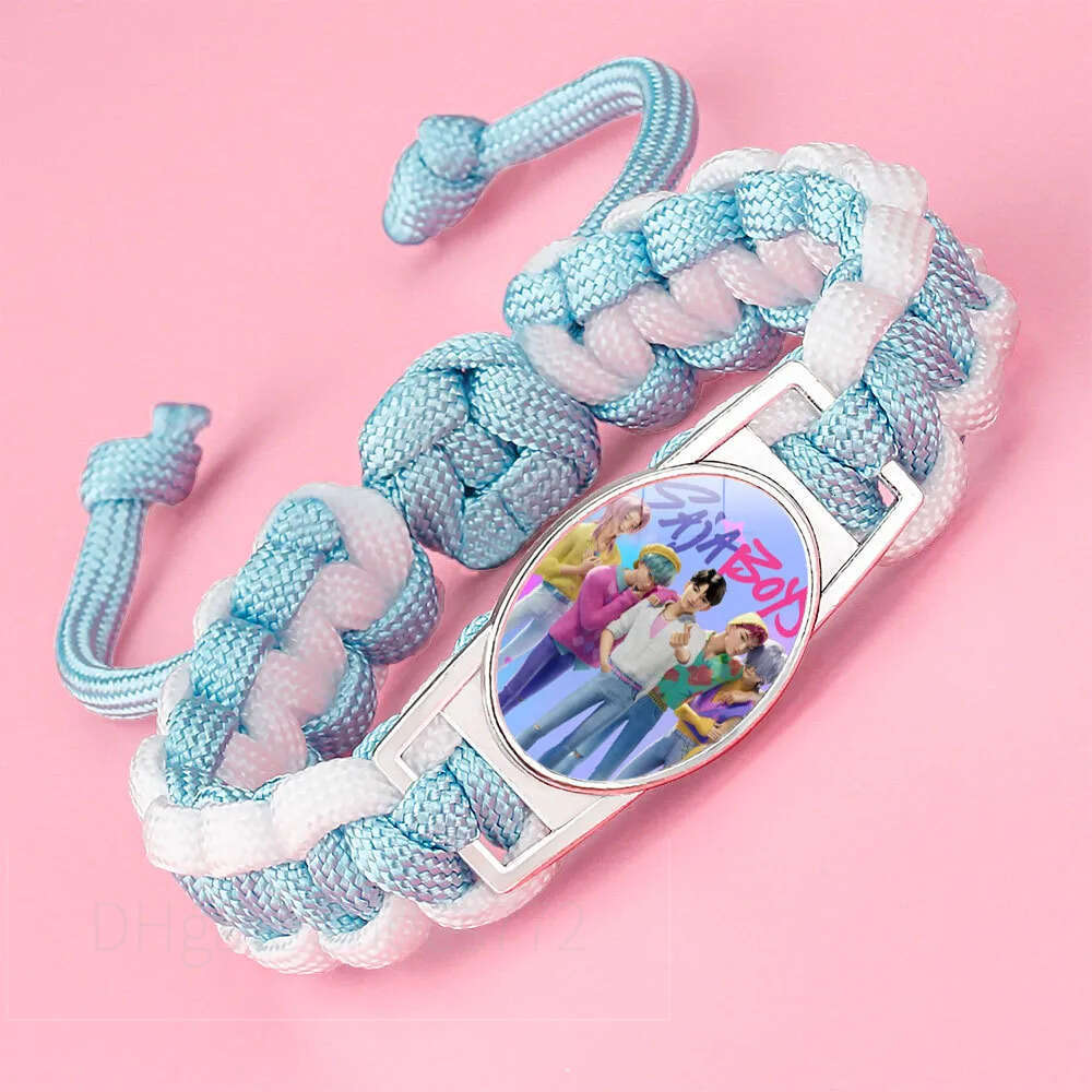 KPOP Huntress Squad Braided Anime Peripheral Crystal Inlaid Colorful Adjustable Rope Bracelet Fashion Jewelry Gift 114893