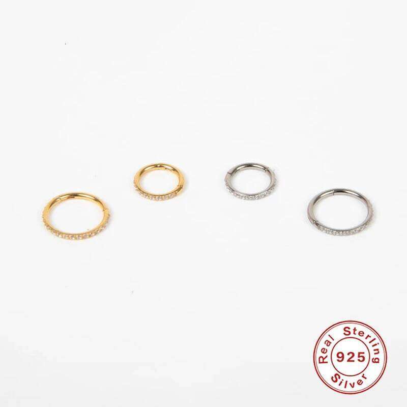 Aide 1PC Woman Earrings 925 Sterling Silver Huggies Pendientes Crystal Cartilage Hoop Earring Ear Bone Earlobe Piercing Buckle