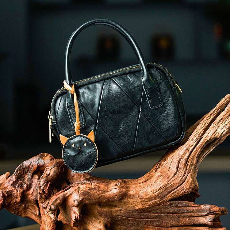 Luxury Shoulder Genuine Leather Handmade Bowling For Women New Retro Style Crossbody Tanned Cowhide Versatile Handheld Pillow Bag SENYY