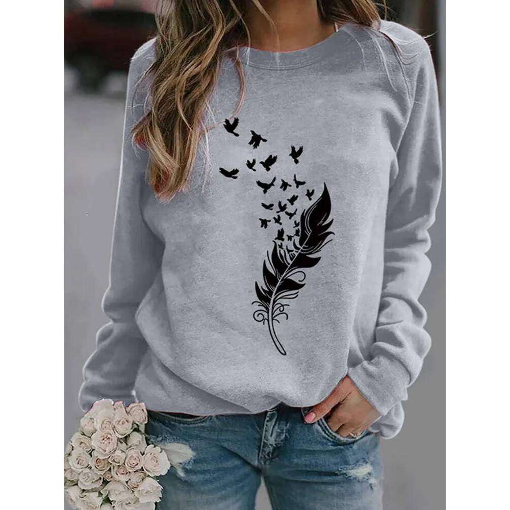 Women S-3XL Fashion Winter Womens Casual Long Sleeve Tops Ladies Print Sweatshirt high quality materials