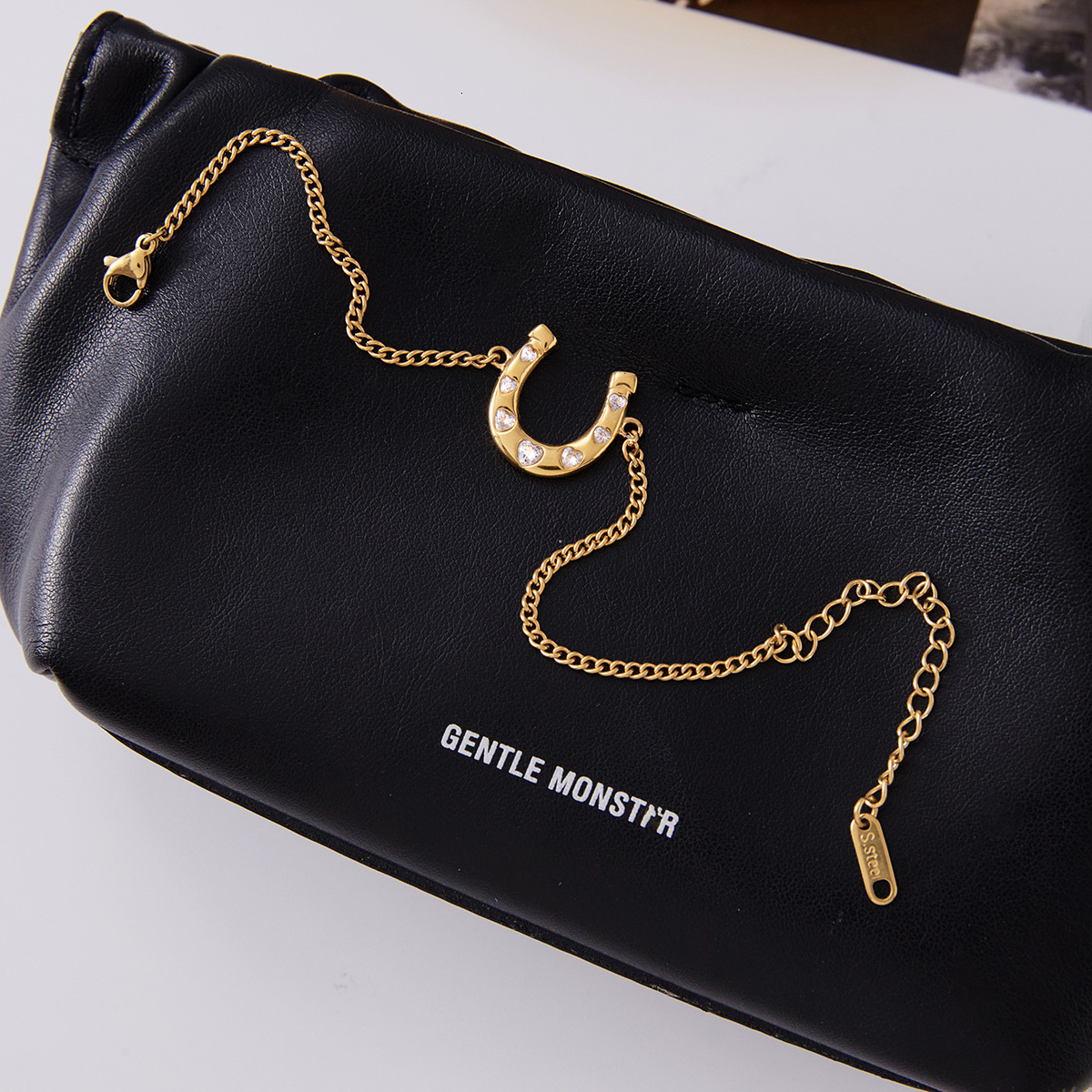 Luxury Brand Designer Jewelry Quiet Designer Classic Style 18K Stainless Steel Lucky Horseshoe Series Heart Zircon Bracelet Jewelry