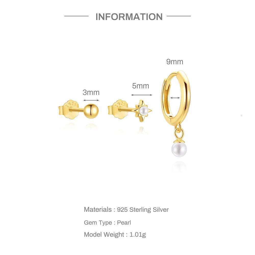 Aide 925 Sterling Silver 3pcs Set Stud Earring Black Green Zircon Earrings For Women Girls DIY INS Piercing Ear Studs pendientes