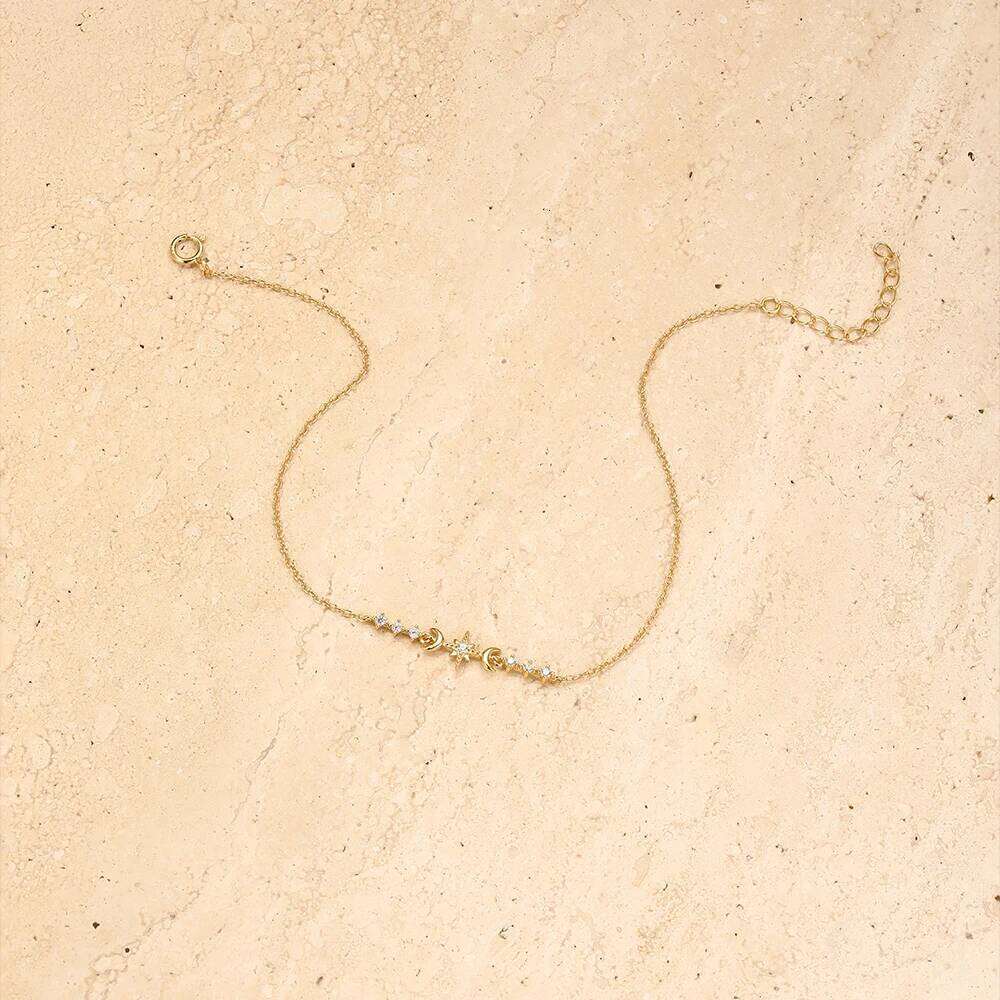 Aide 925 Sterling Silver 7.5mm Zircon Charm Bracelet For Women Luxury Minimalist Jewelry Adjustable Gold Chain Wedding Party