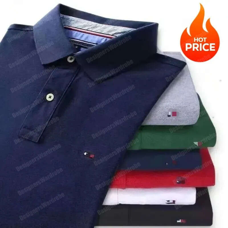 Mens T-Shirts Designer Polo Shirts 100% Cotton Designer T Shirt Short polo shirt collar Top Clothes Tide Tee High Quality Cottons Short Sleeve Print Tshirt