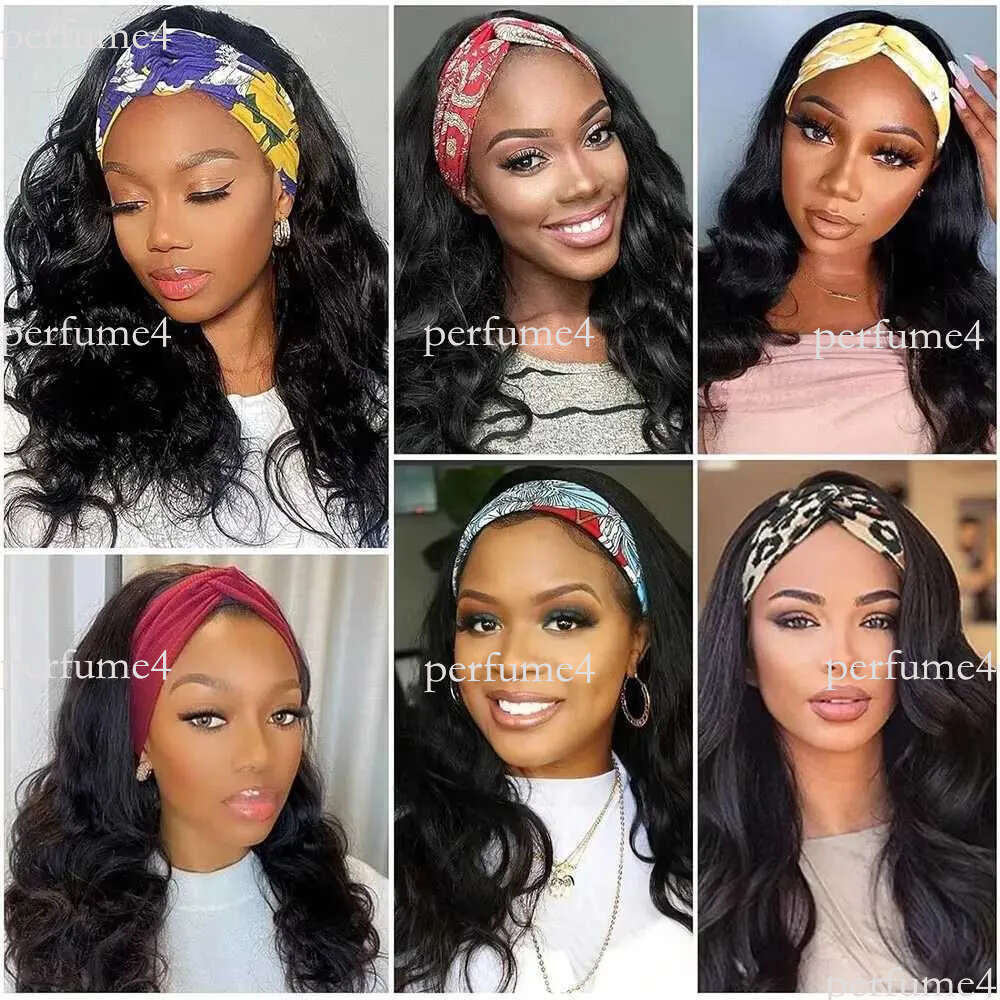 8 40 inches Body Wave Headband Wig Bone Full Machine Made Easy to Go 200 Density Human Hair Wigs W251107