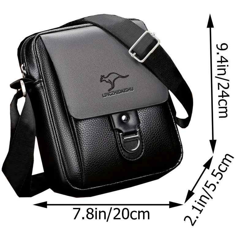 Mens Multi-Color Leather Crossbody Bag Versatile Casual Multi-Compartment Daily Commuting Stylish Practical 251230