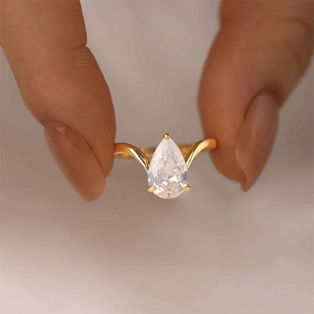 Aide 925 Sterling Silver Big Crystal Cubic Zirconia Rings for Women Fashion Ring Engagement Wedding Christmas Jewelry anillos