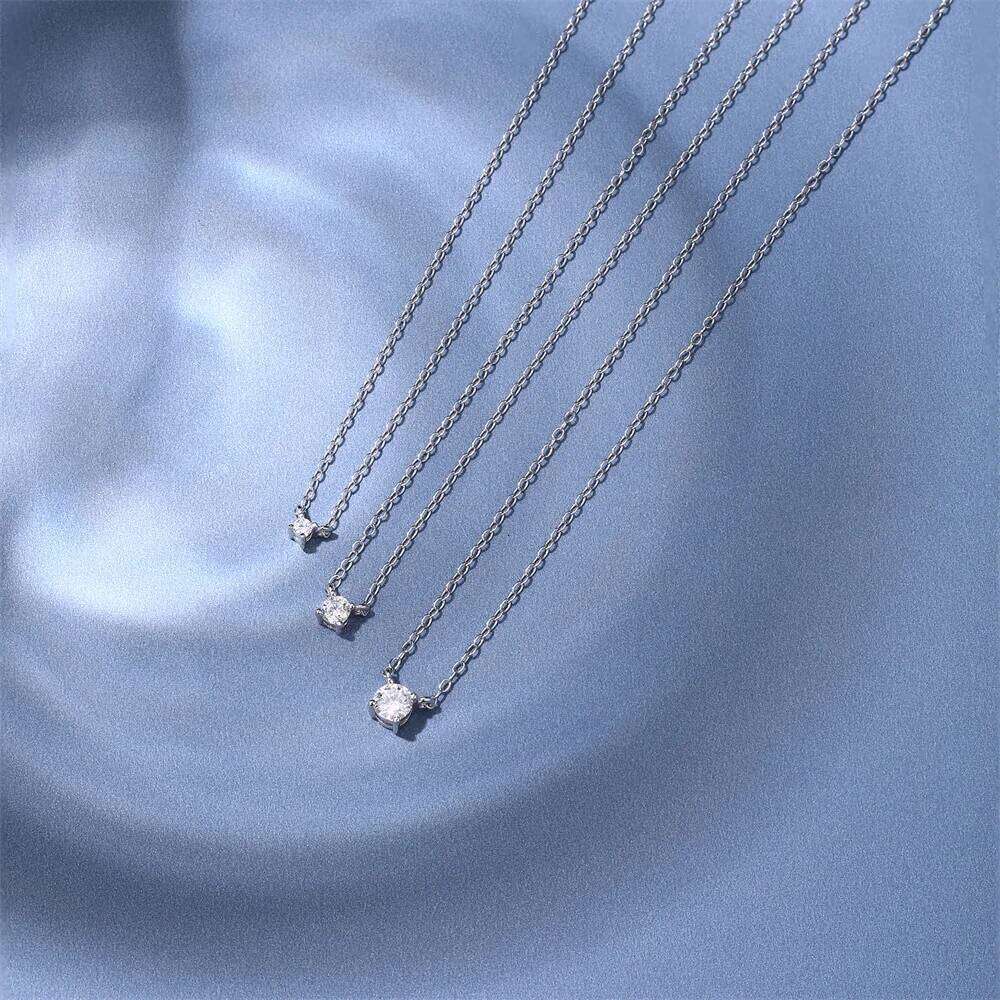 Aide 2.0 3.0 4.0 Gold Color Moissanite Necklace for Women Sparkling Classic Lab Diamon Pendant 925 Sterling Silver Choker Necks