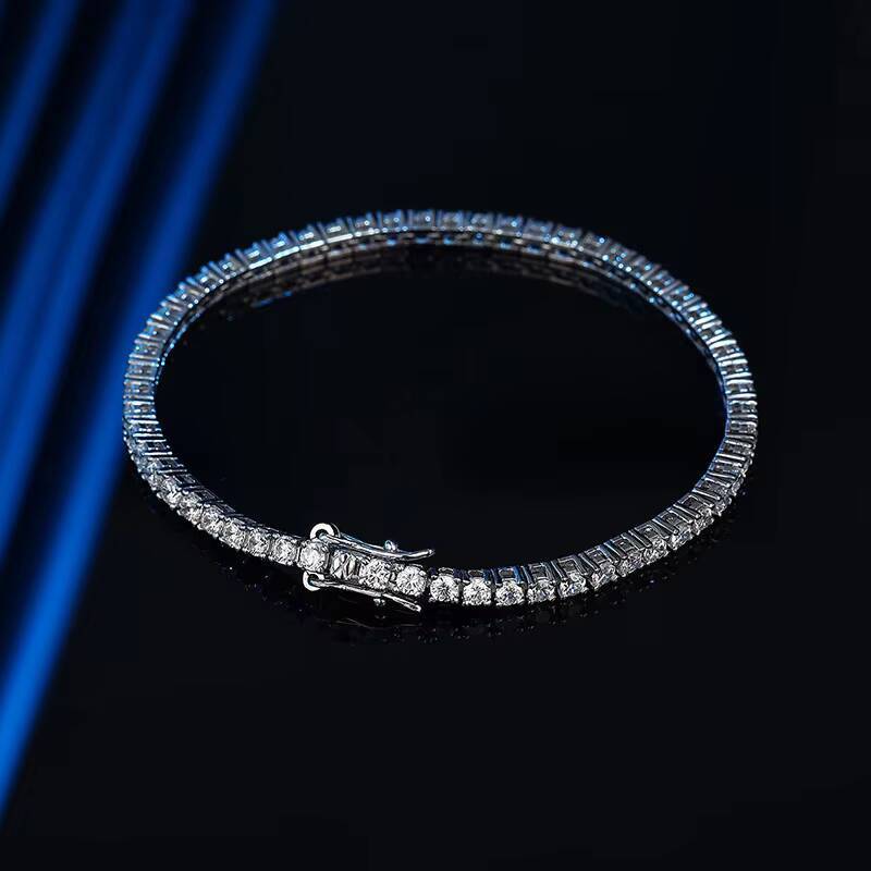 Factory Shiny 25MM VVS GRA Moissanite Tennis Bracelet Simple Luxury 925 Silver Rhodium Plated Zirconia Jewelry Gifts for Women