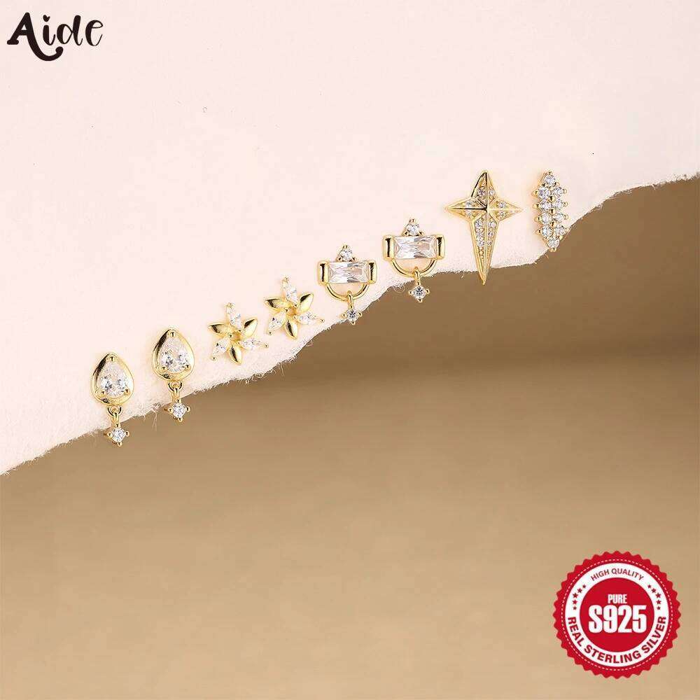 Aide 925 Sterling Silver Trendy Korean Cute Rotating Windmill Earrings For Women Charm Romantic Zirconia Geometric Studs Jewelry