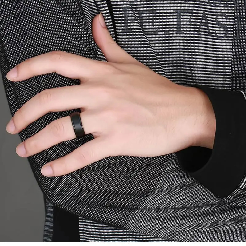 Vnox Mens Wedding Bands Rings BASIC Black Pure 8MM Tungsten Carbide Matte Brushed Center bague homme 251230