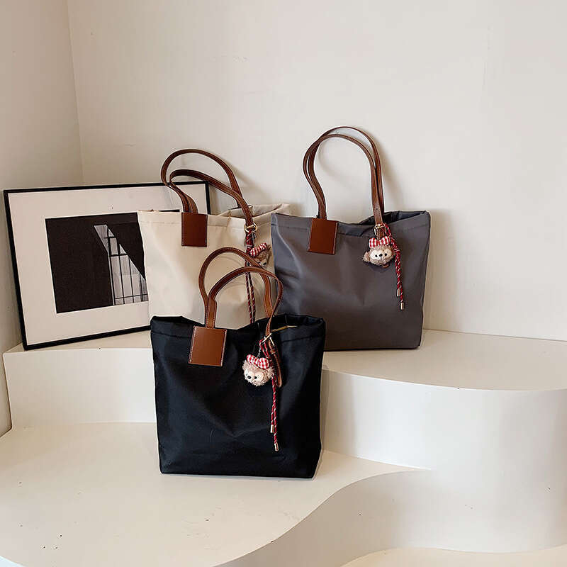 Cross-border Simple Casual Handbag for Women New Korean Style Trendy Versatile Tote Student Large Capacity Shoulder Bag