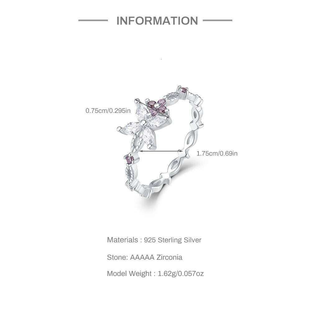 Aide 925 Sterling Silver Sparkling Butterfly Colors Shiny Zircon Rings For Women Girls Bride Fine Jewelry Birthday Party Gifts