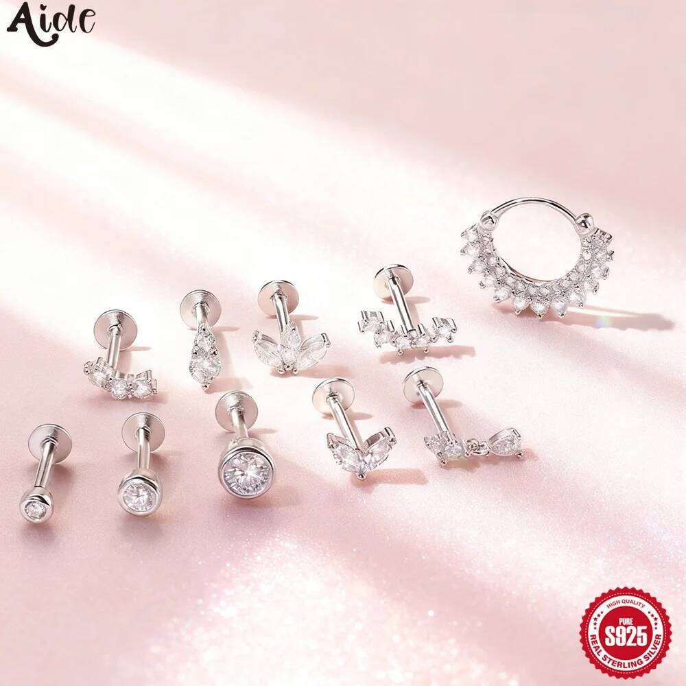 Aide Daily Wear Moissanite Earrings Women Diamond 925 Sterling Silver Birthday Screw Back Studs Graduation Gift For Her