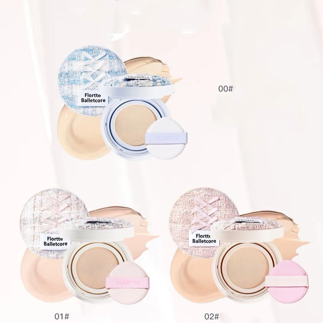 FLORTTE Makeup Base Ballet Soft Vegan Liquid Foundation Air Cushion BB CC Cream Oil Control Holding Base De Maquillaje 251230