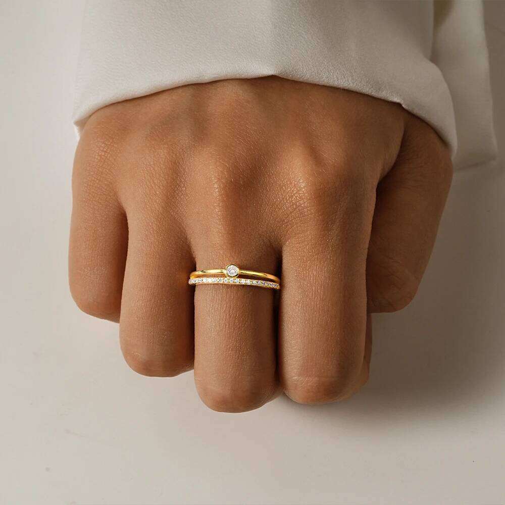 Aide 925 Sterling Silver Hollow Water Drop Wrap Zircon Adjustable Promise Rings For Women High Quality Jewelry Wedding Gift