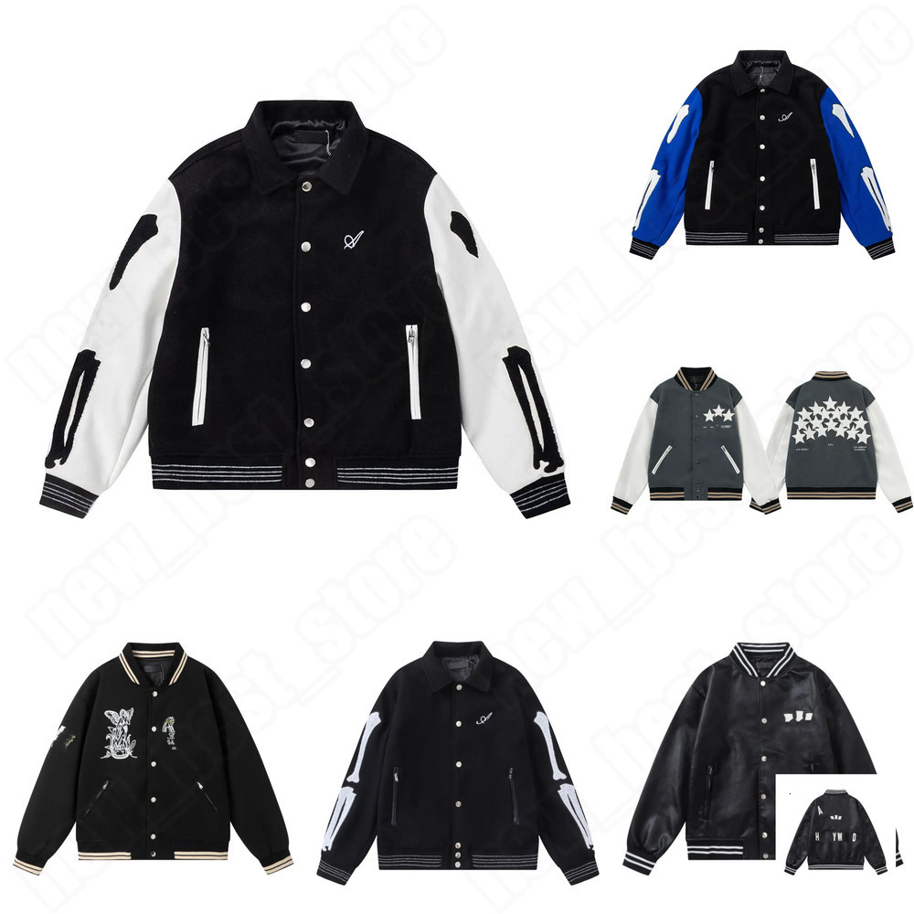 Designer Mens Jacket Towel Embroidery Letter Bone Pattern Baseball Jacket High Quality Vintage Hip Hop Winter Jacket Men Womens Coat