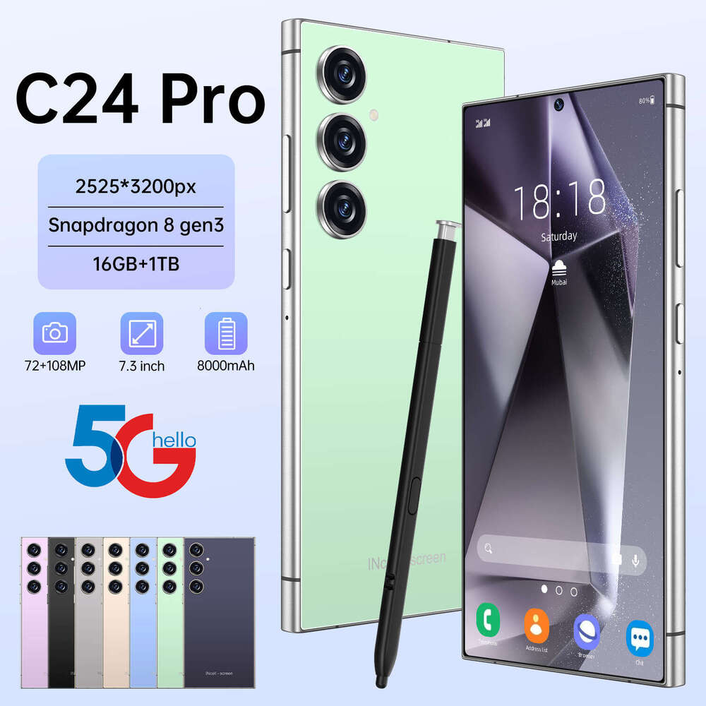 Famous brand cross-border exclusive intelligent 5G factory phone C24 Pro super large screen 16+1TB Android phone factory direct sales CKS