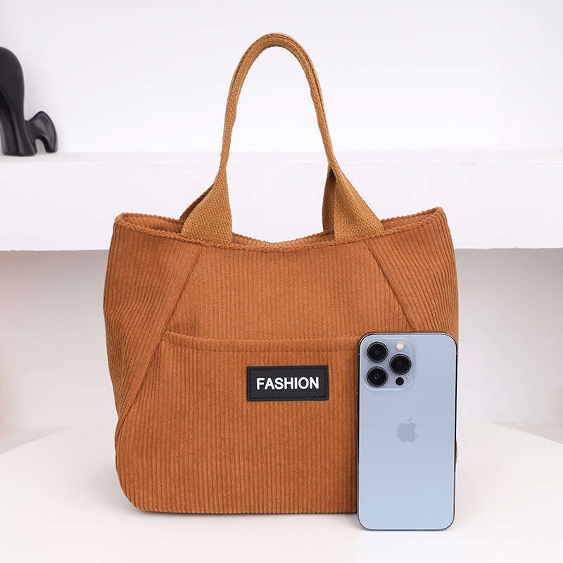 Fashion Corduroy Single Shoulder 2025 New Large Capacity Tote for Women Ins Forest Style Underarm Bag Handbag