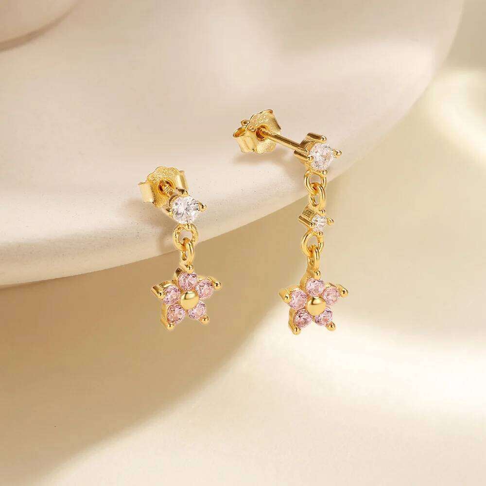 Aide 925 Sterling Silver Opal Star Moon Earring Zirconia Helix Cartilage Piercing Jewelry for Women Conch Tragus Dangle Studs