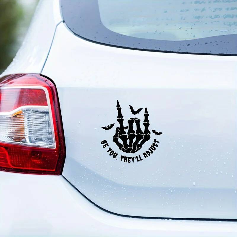 Bestseller Rock On Skeleton Hand Car Stickers for Window Bumper Body Decoration Scratch Covering Auto Accessories Self-adhesive Vinyl Decal ddmycat
