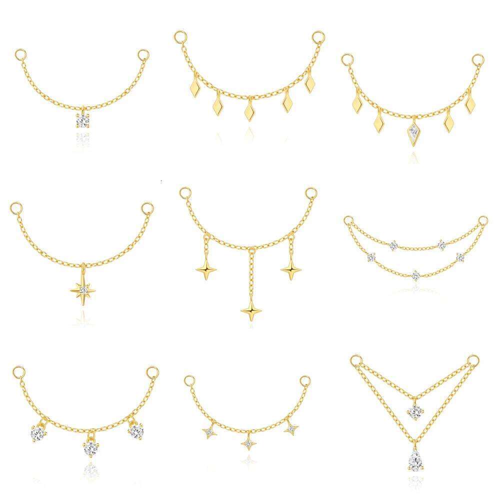 AIDE 925 Sterling Silver Long Tassel Chain Piercing Earrings Women Charms Fit For Studs Hoops DIY Fine Jewelry