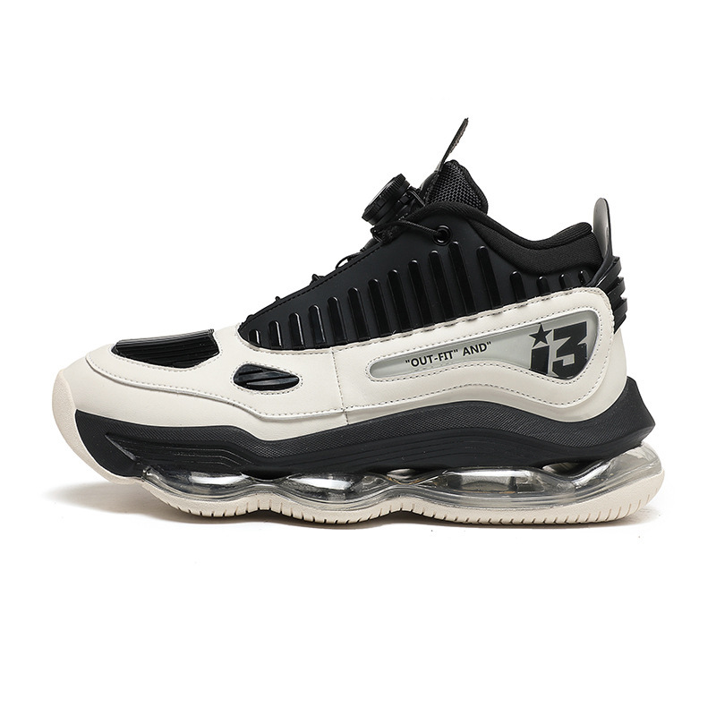 Iverson Air Cushion Basketball Shoes for Guards, 2026 New Men's Mid Top Sneakers, Breathable Durable Student Sports Shoes